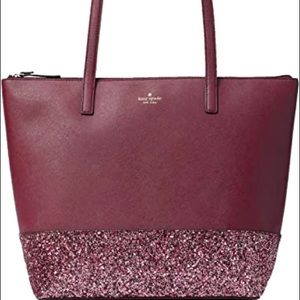Kate Spade Purple Glitter Tote Bag